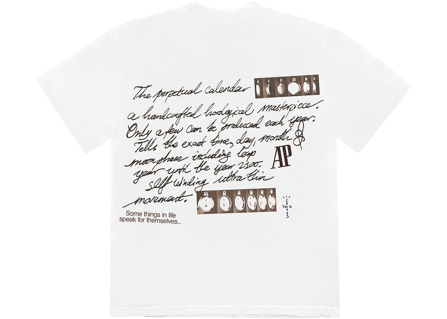 T-shirt blanc Travis Scott CJ x Audemars Piguet Calendrier Perpétuel