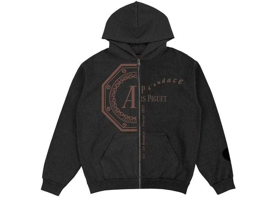 Travis Scott CJ x Audemars Piguet Split Logo Zip Up Hoodie Black