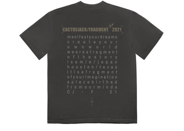 T-shirt Travis Scott Cactus Jack pour Fragment Create, noir délavé