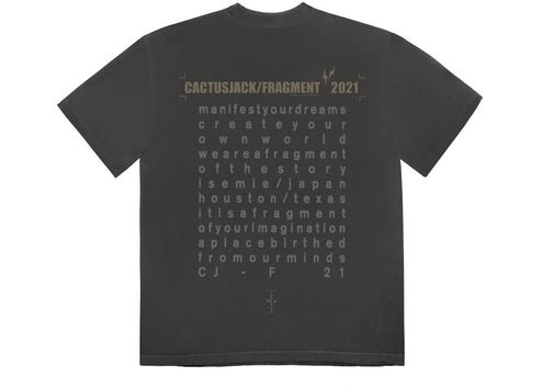 Travis Scott Cactus Jack For Fragment Create T-shirt Washed Black