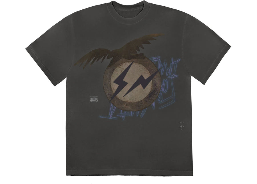 T-shirt Travis Scott Cactus Jack pour Fragment Create, noir délavé