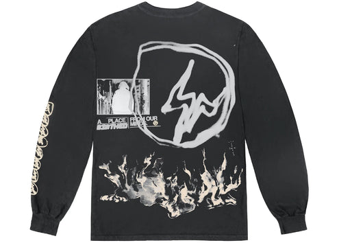 Travis Scott Cactus Jack For Fragment Logo L/S T-shirt Washed Black