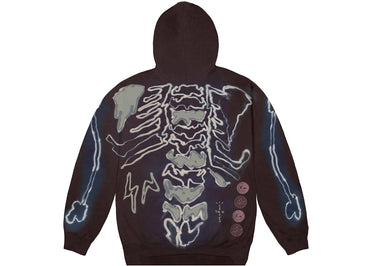 Sweat à capuche zippé Travis Scott Cactus Jack For Fragment Skeleton Graffiti, multicolore