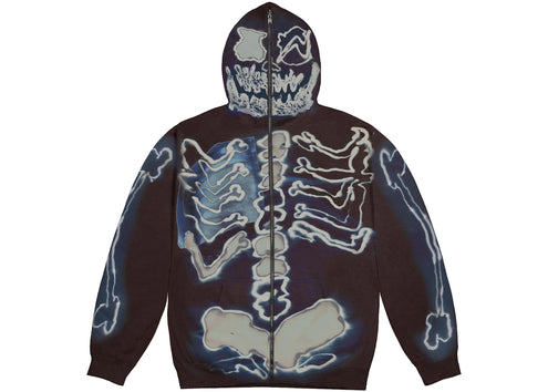 Travis Scott Cactus Jack For Fragment Skeleton Graffiti Full Zip Hoodie Multi
