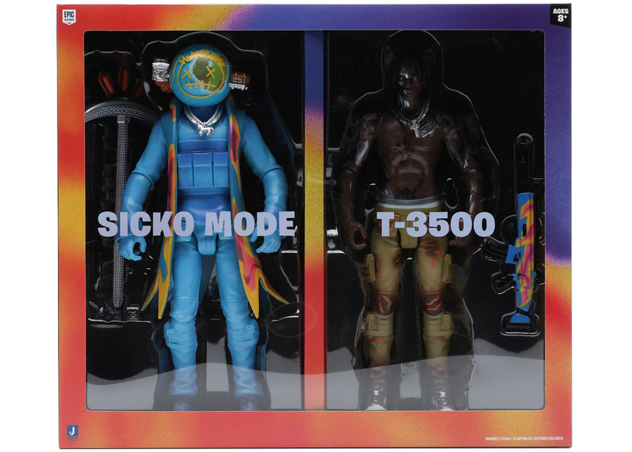 Coffret de deux figurines articulées Travis Scott Cactus Jack Fortnite de 30 cm