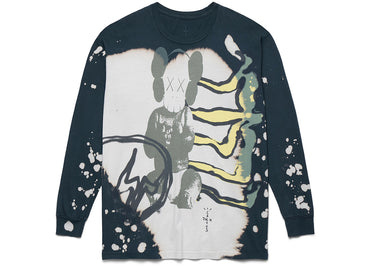 T-shirt manches longues Travis Scott Cactus Jack + Kaws For Fragment, gris multicolore