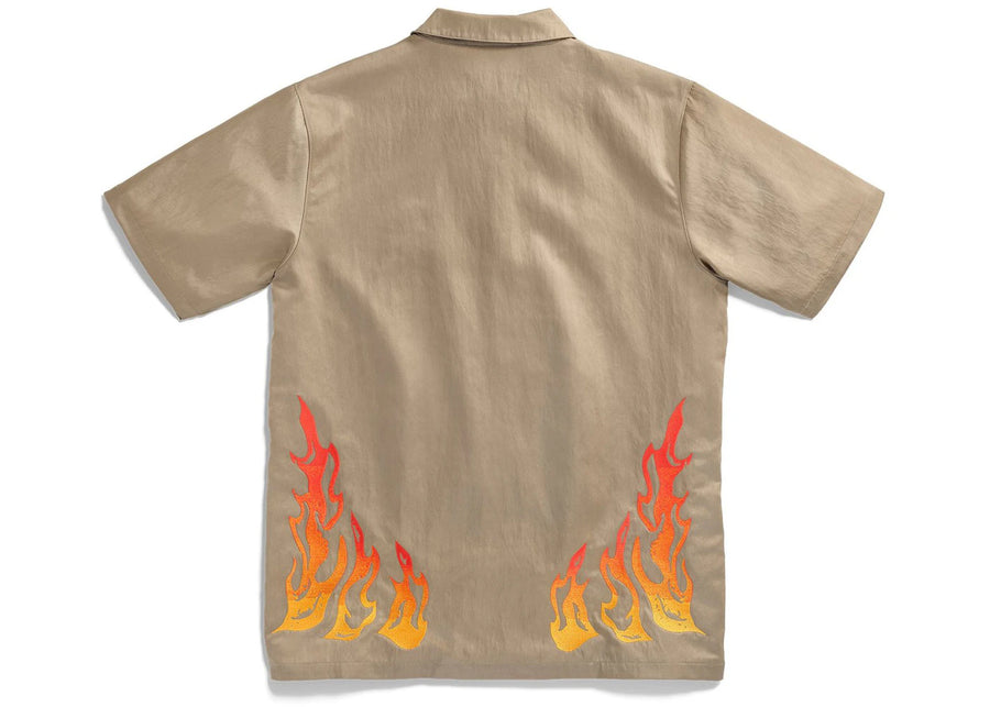 Chemise boutonnée Travis Scott Cactus Jack x Jordan kaki/rouge universitaire