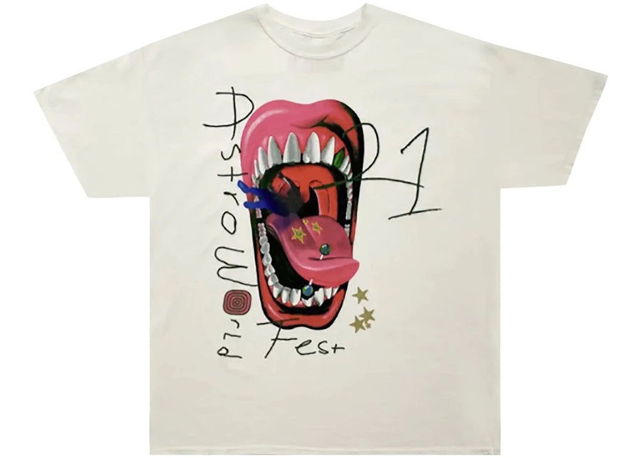 T-shirt blanc Travis Scott Mouth