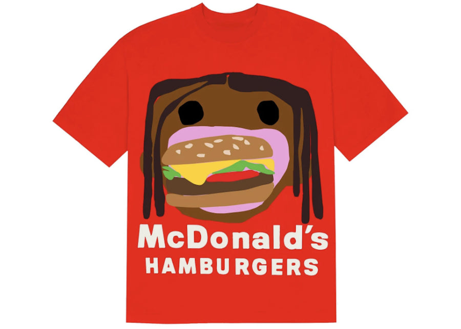 T-shirt rouge Travis Scott x CPFM 4 CJ Burger Mouth