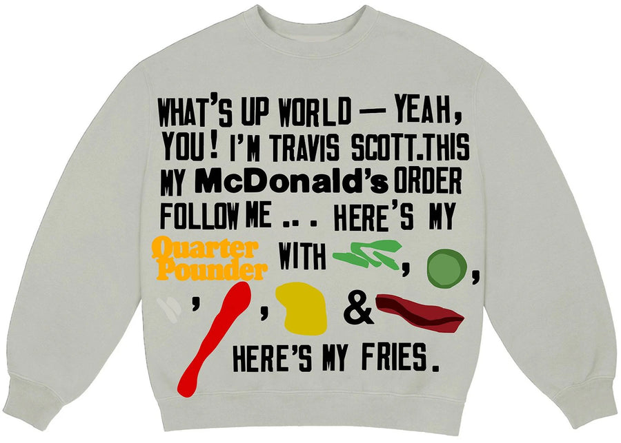 Sweat-shirt gris à col rond Travis Scott x CPFM 4 CJ Script