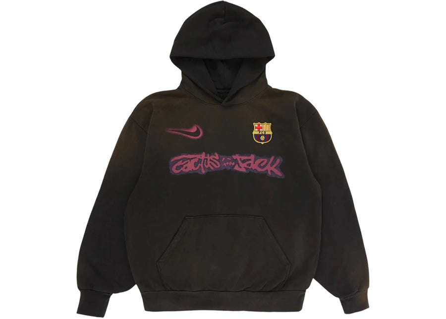 Sweat à capuche noir Travis Scott x Nike x FC Barcelone avec logo Spray