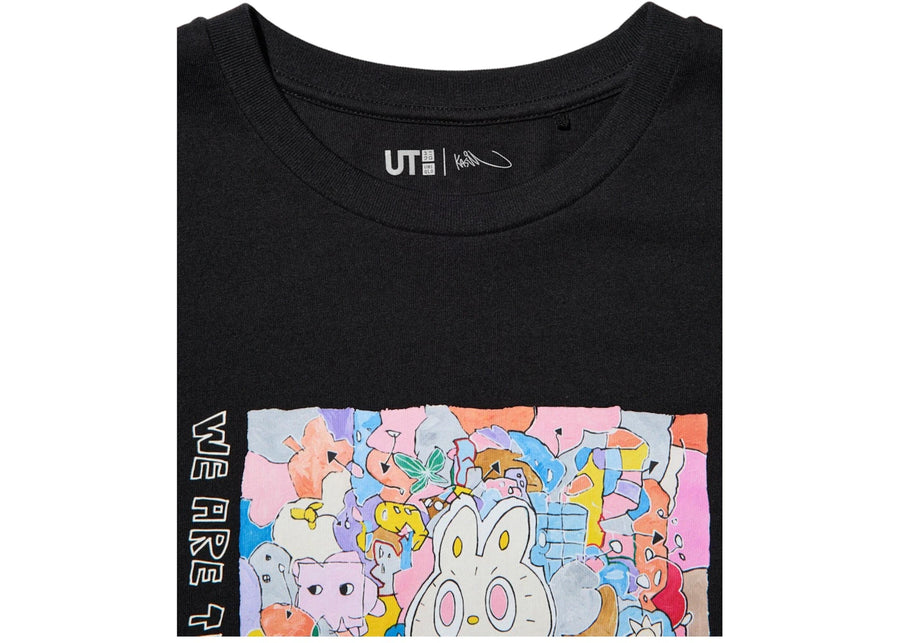 T-shirt graphique UT noir Uniqlo x POP MART THE MONSTERS pour femme
