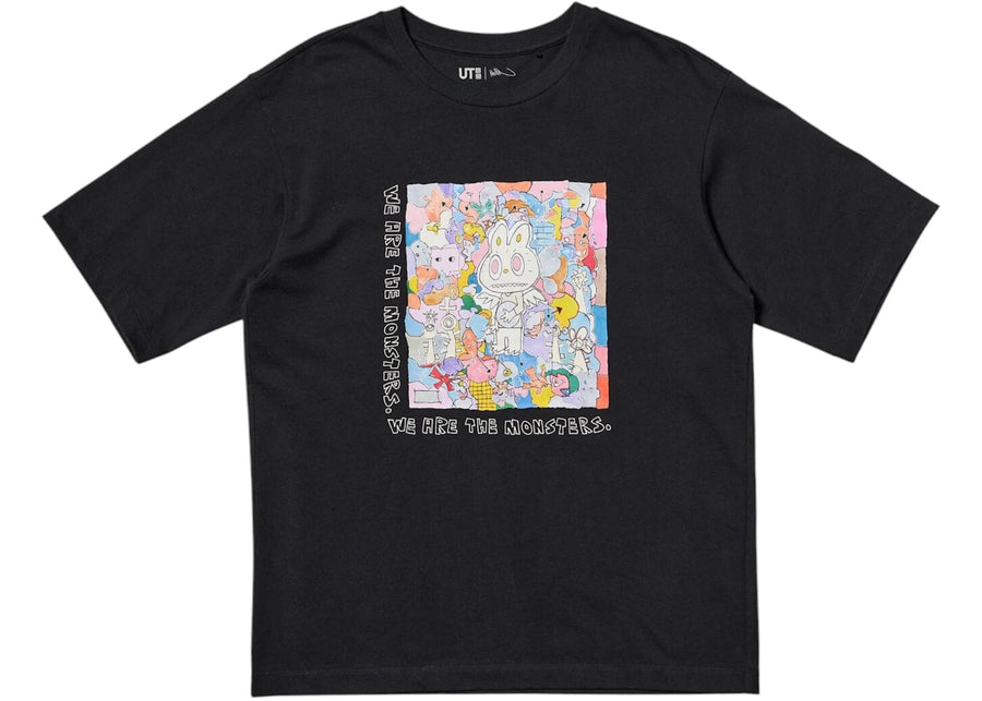 T-shirt graphique UT noir Uniqlo x POP MART THE MONSTERS pour femme