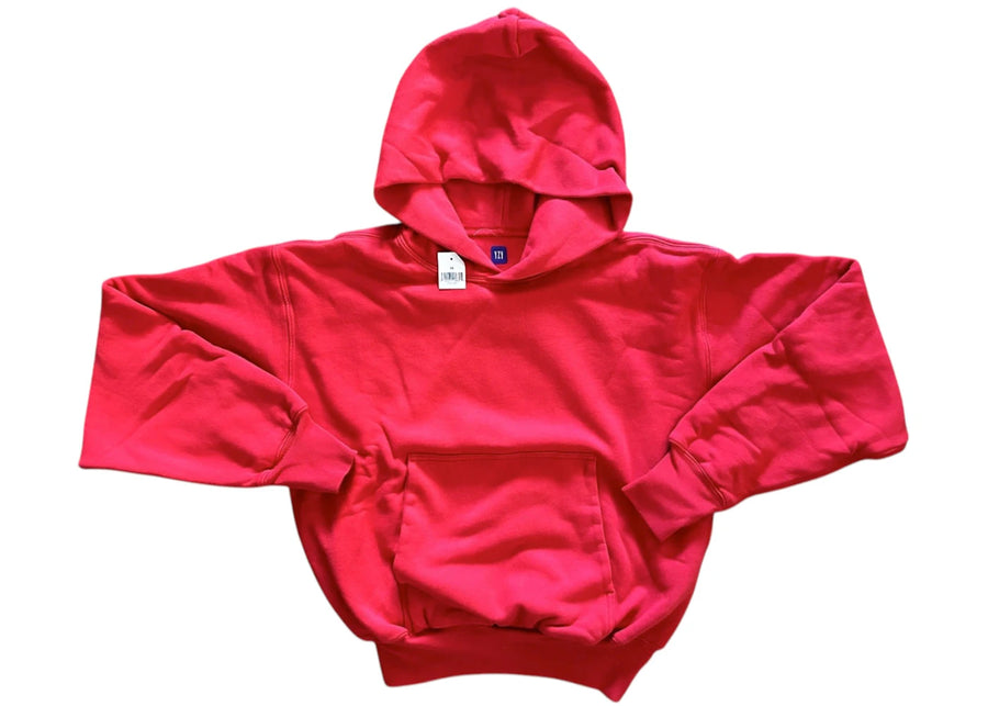 Sweat-shirt Yeezy Gap double couche, coupe carrée, court et épais, rouge