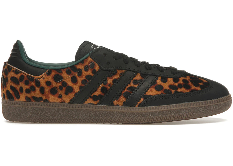 adidas Samba OG Noir Vert Léopard (Femme)