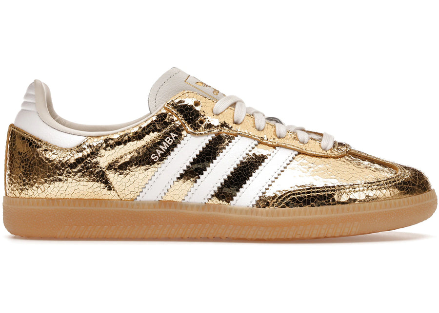 adidas Samba OG Gold Metallic Cracked Leather (Femme)