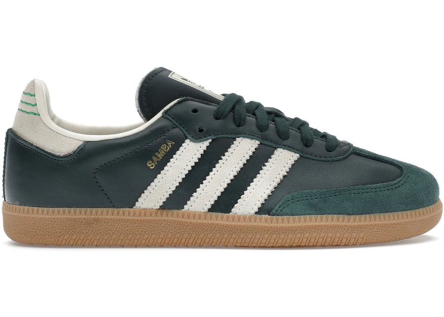 adidas Samba OG Vert Ombre Crème Blanc Or Métallisé