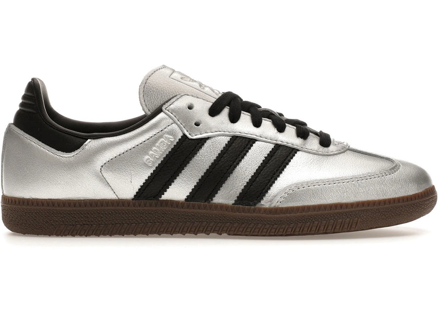 adidas Samba OG Argent Métallisé Noir Gomme (Femme)