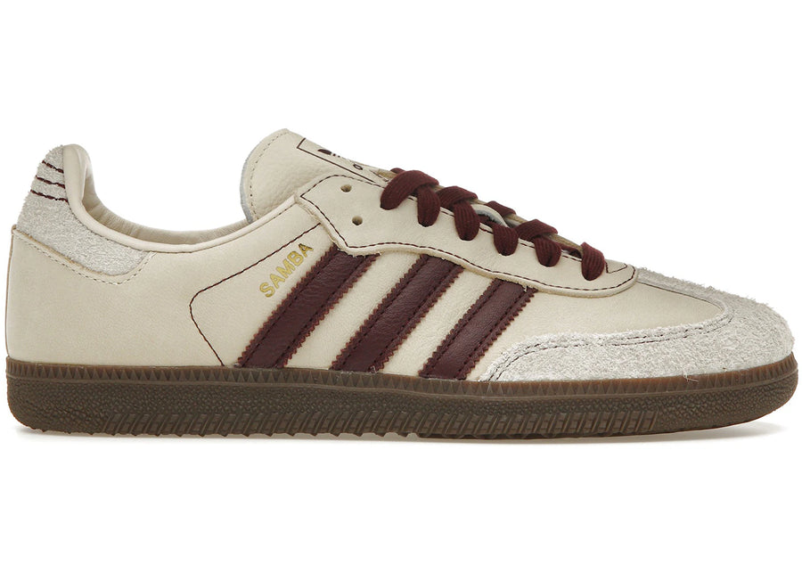 adidas Samba OG Wonder White Maroon (Femme)