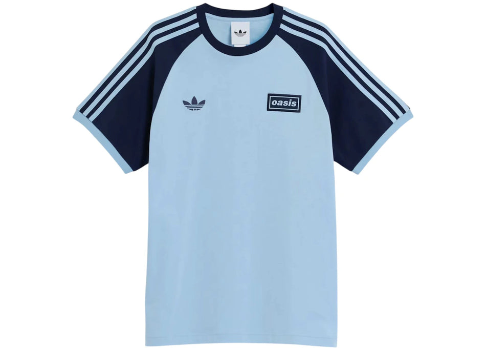 adidas x Oasis Tour 3-Stripes T-Shirt Clear Sky/Night Indigo