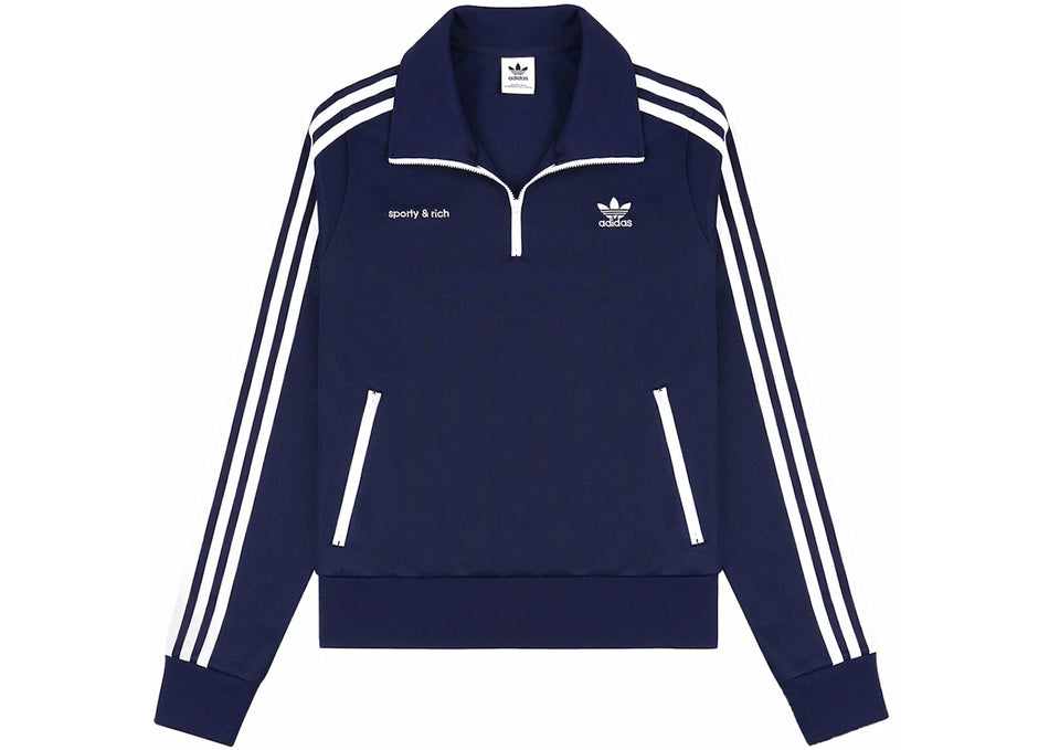 adidas x Sporty & Rich Track Quarter Zip Navy/White