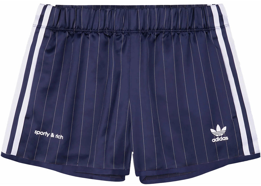 Short de survêtement adidas x Sporty &amp; Rich (tailles asiatiques) bleu marine/blanc