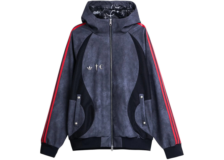 adidas x Thug Club Teamgeist Faux Leather Jacket Black/Antique Silver