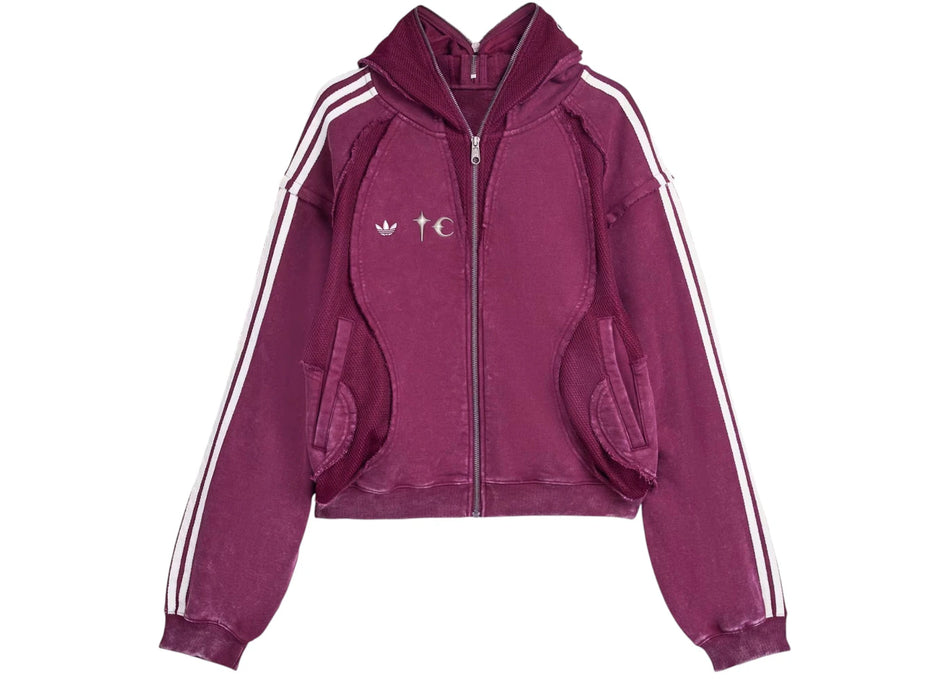 adidas x Thug Club Teamgeist Hooded Zip Up Maroon