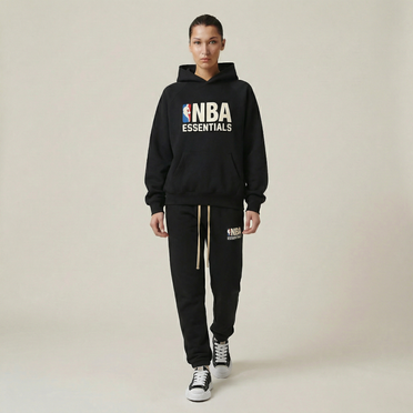 Sweat à capuche noir Fear of God Essentials NBA