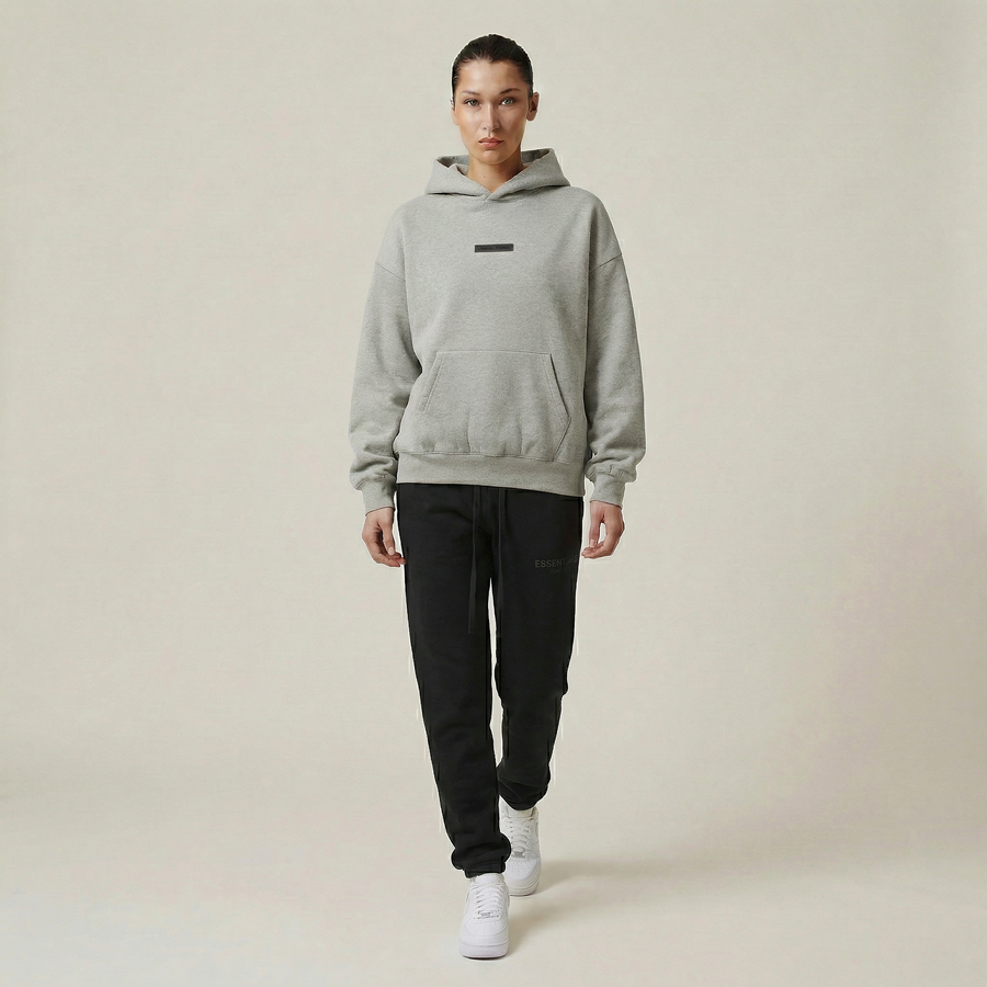 Sweat à capuche polaire classique Fear of God Essentials, couleur gris béton chiné