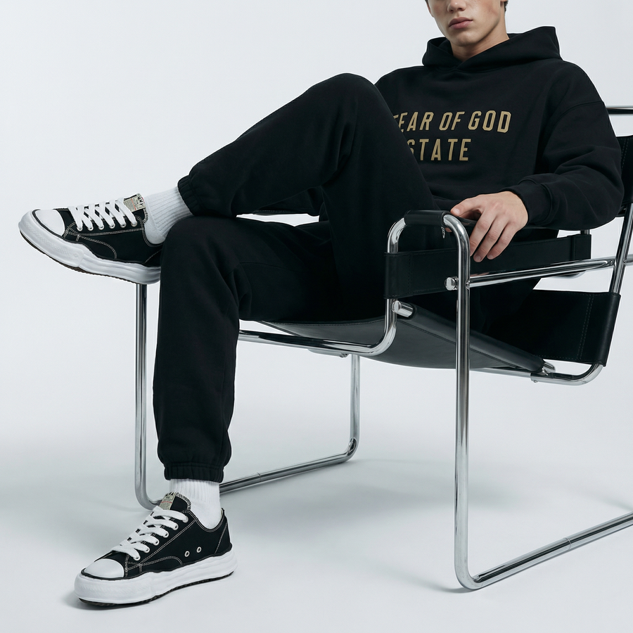 Maison Mihara Yasuhiro Peterson OG Sole Canvas Low Black