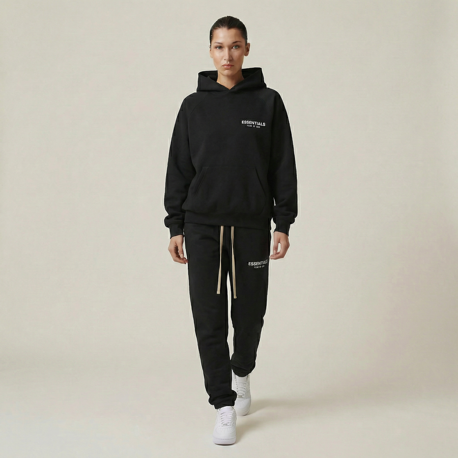 Fear Of God Essentials Fleece Hoodie (fw24) Black