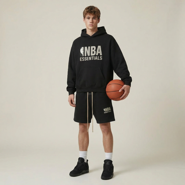 Fear Of God Essentials Nba Hoodie (ss25) Black