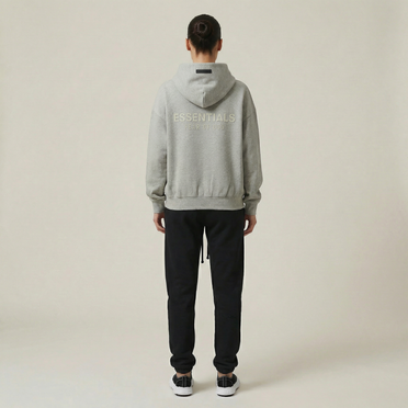 Sweat à capuche polaire classique Fear of God Essentials, couleur gris béton chiné