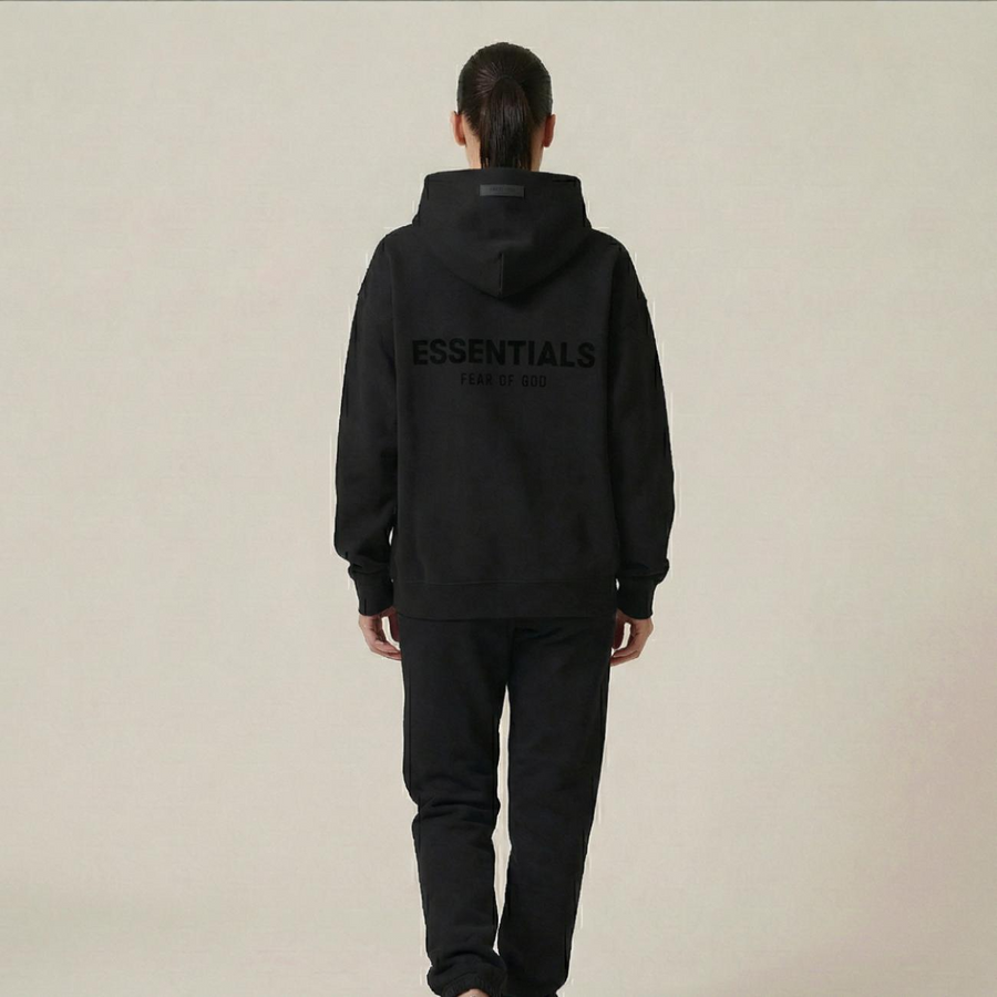 Sweat à capuche Fear Of God Essentials Stretch Limo/noir
