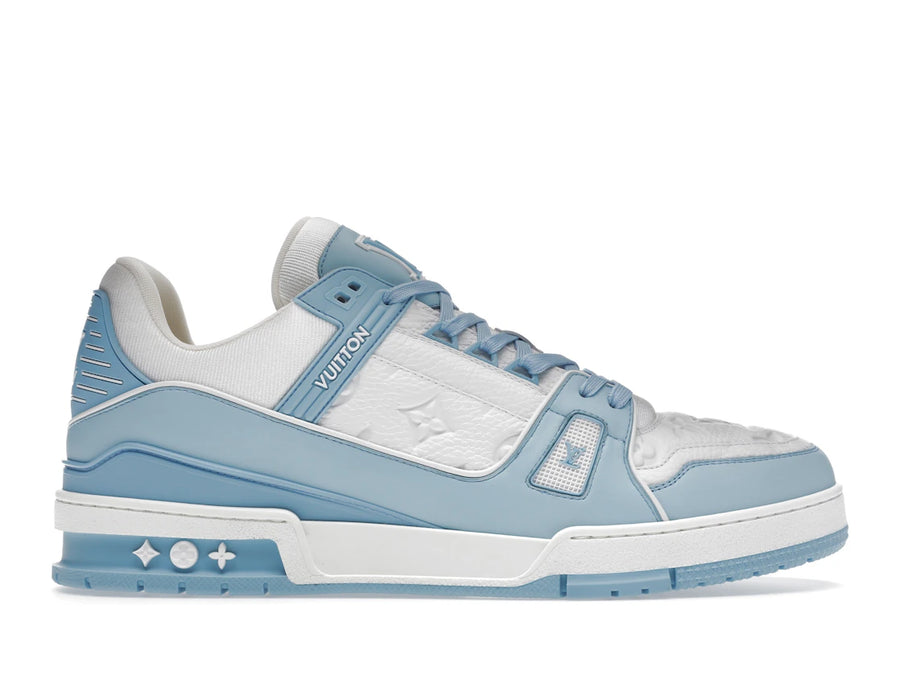 Baskets basses Louis Vuitton blanches et bleu ciel