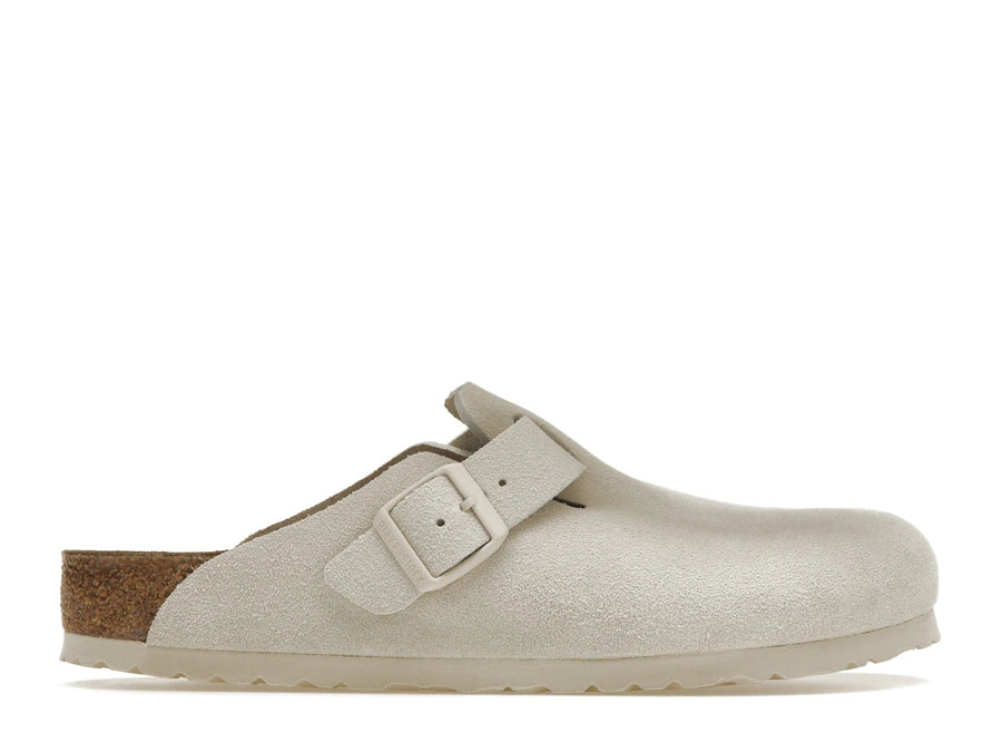 Birkenstock Boston en daim blanc antique