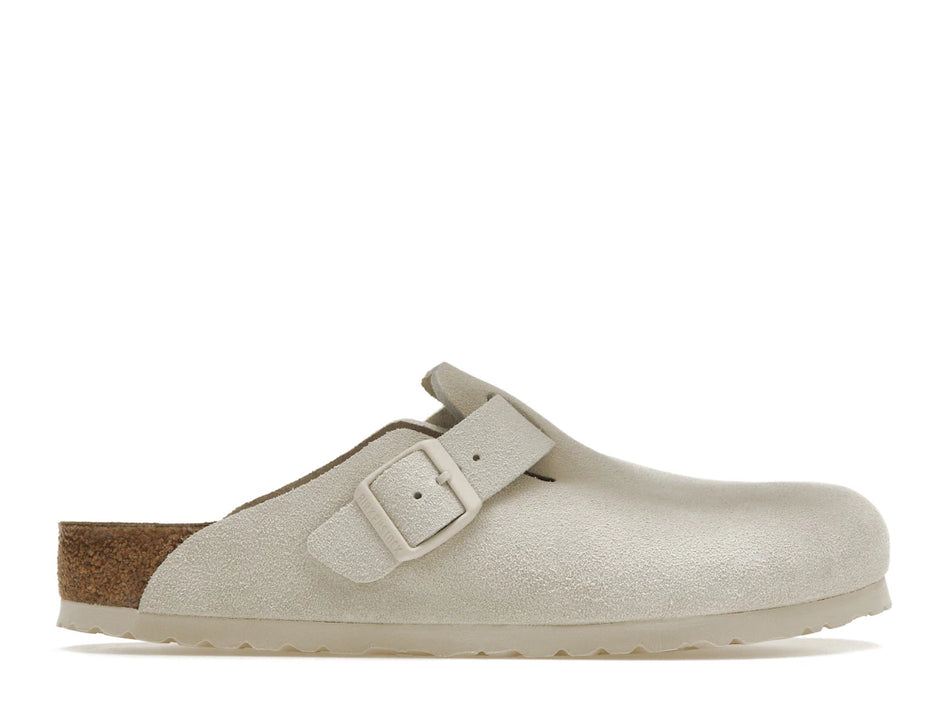 Birkenstock Boston Antique White Suede