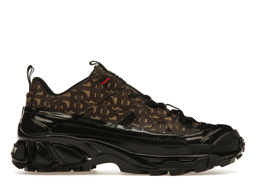 Burberry Arthur Monogram Print Black Bridle Brown
