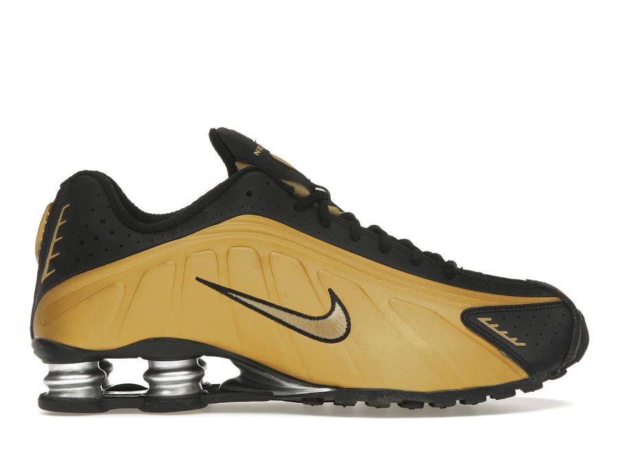 Nike Shox R4 Noir Or Métallisé (Femme)