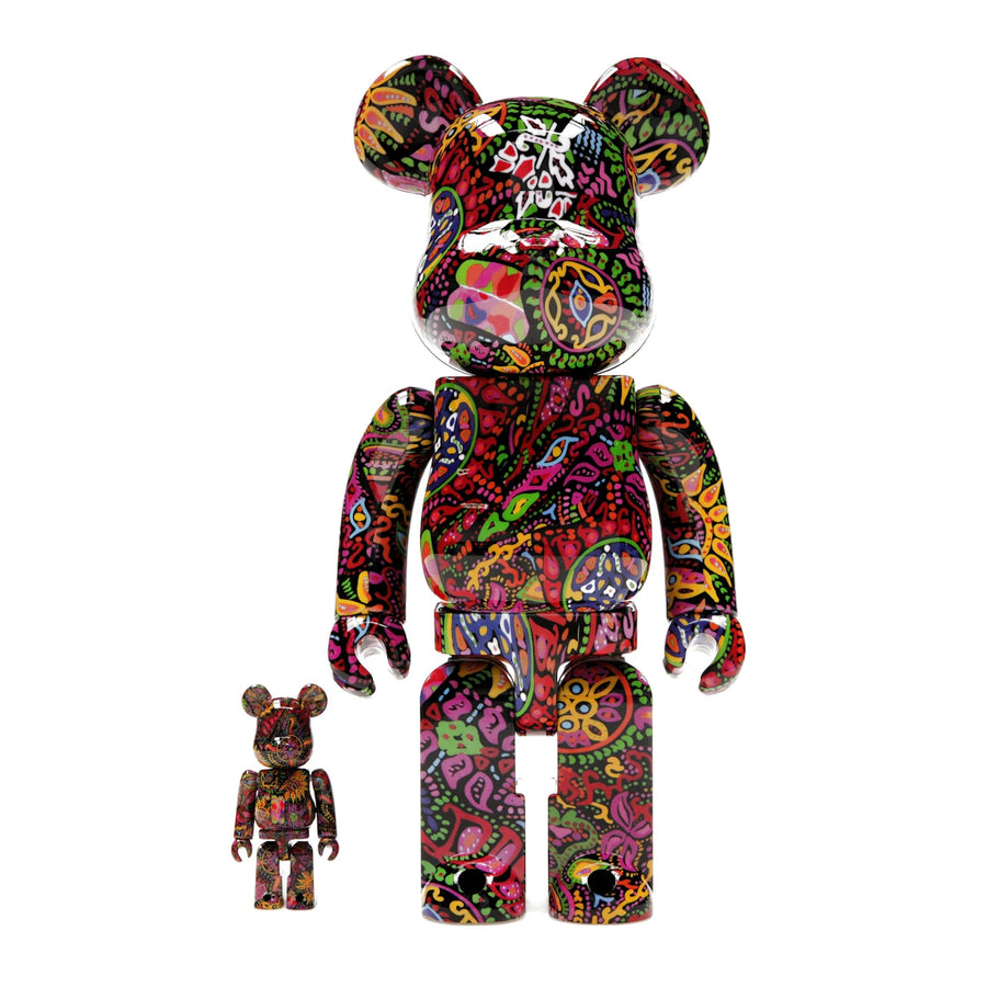 Ensemble Bearbrick Psychedelic Paisley 100 % et 400 %