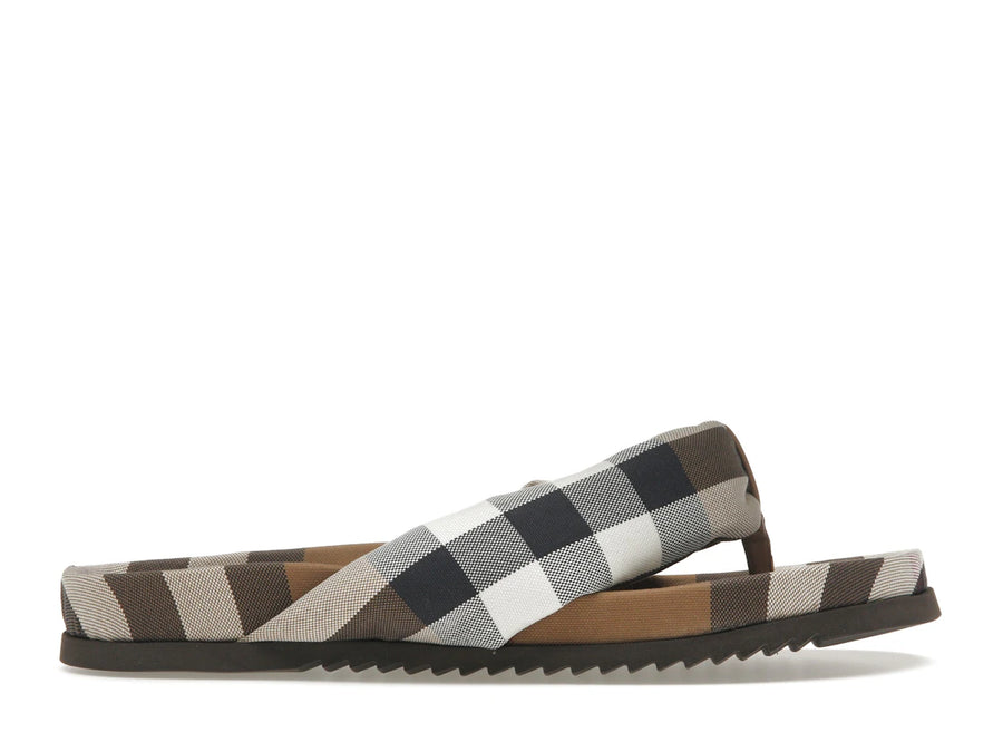Burberry Check Print Thong Sandals Brown