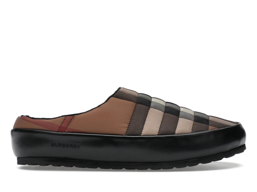 Pantoufles Burberry Northaven à carreaux vintage marron bouleau