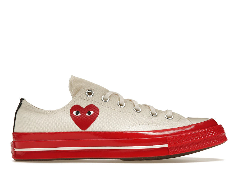 Converse Chuck Taylor All Star 70 Ox Semelle intermédiaire rouge Comme des Garçons PLAY Egret