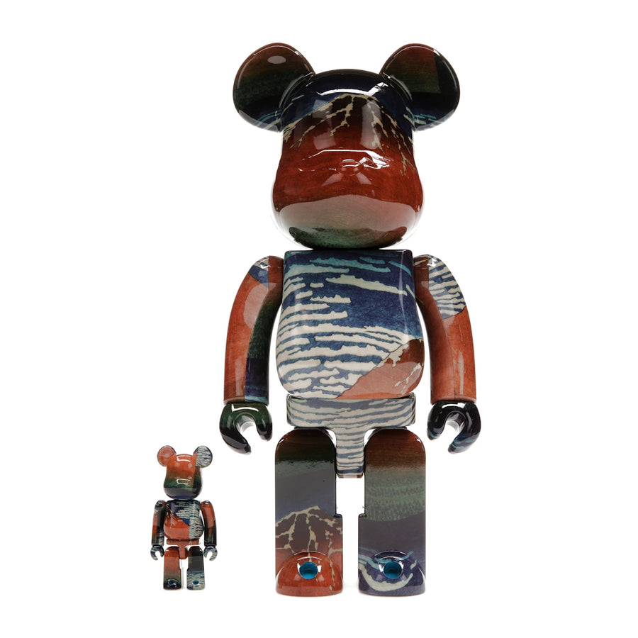 Bearbrick Katsushika Hokusai (Thirty-six Views of Tomitake, Fine Wind, Clear Morning) 100% & 400% Set