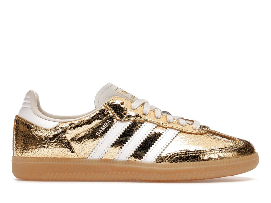 adidas Samba OG Gold Metallic Cracked Leather (Femme)