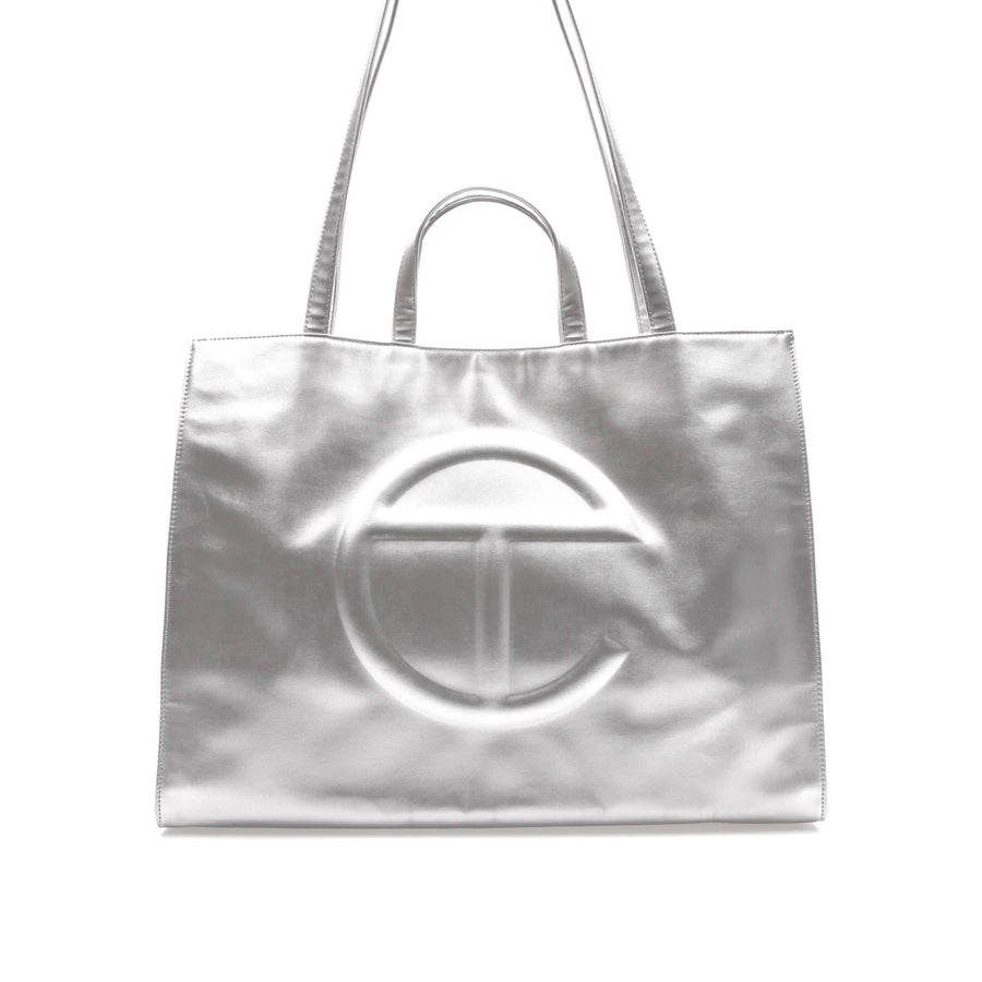 Sac cabas Telfar grand format argenté
