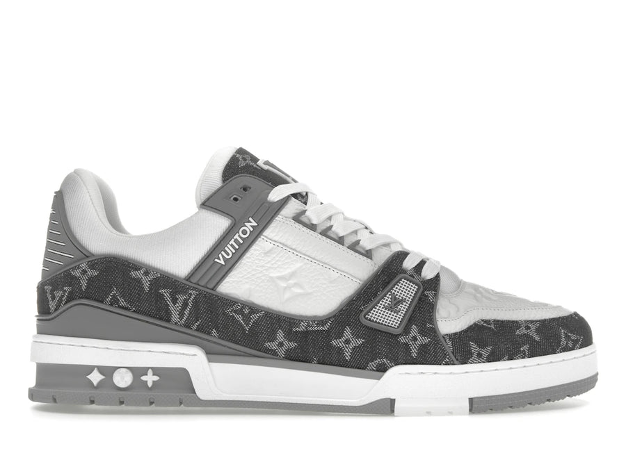 Baskets Louis Vuitton Monogram Denim Gris Blanc