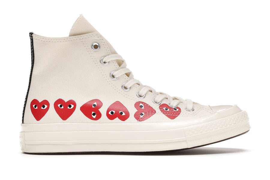 Converse Chuck Taylor All Star 70 Hi Comme des Garcons PLAY Multi-Heart White