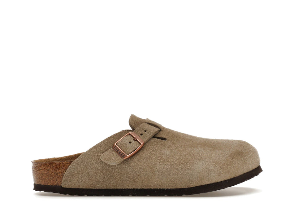 Birkenstock Boston Suede Taupe (Narrow Fit) (Kids)